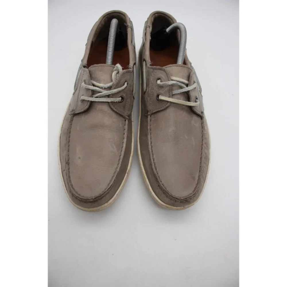 Frye Men's Size 10 D Briggs Boat Shoe Slate Gray Leather Casual Shoes Lace Up